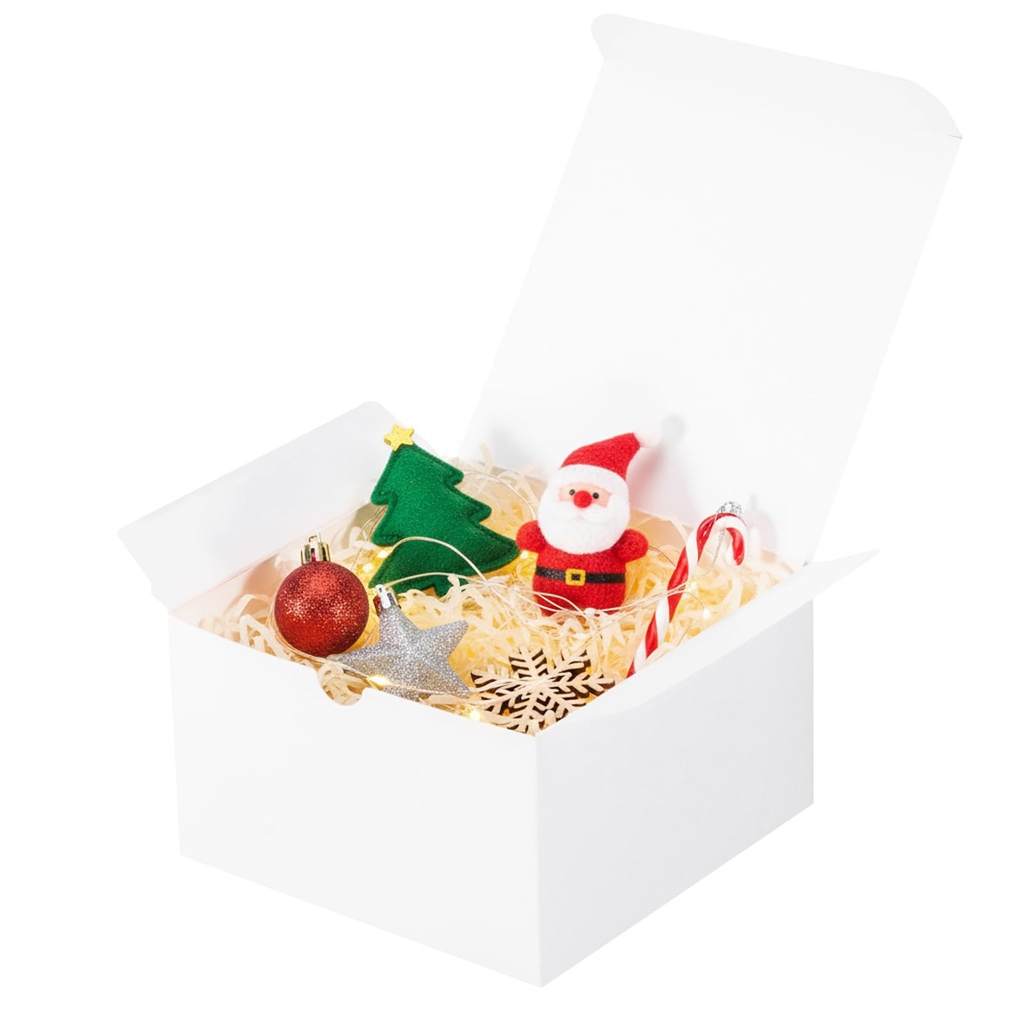 UnicoPak 10 Pack 13x13x7.5cm Gift Boxes Bulk Small White Gift Boxes, Ideal for Birthday Chr