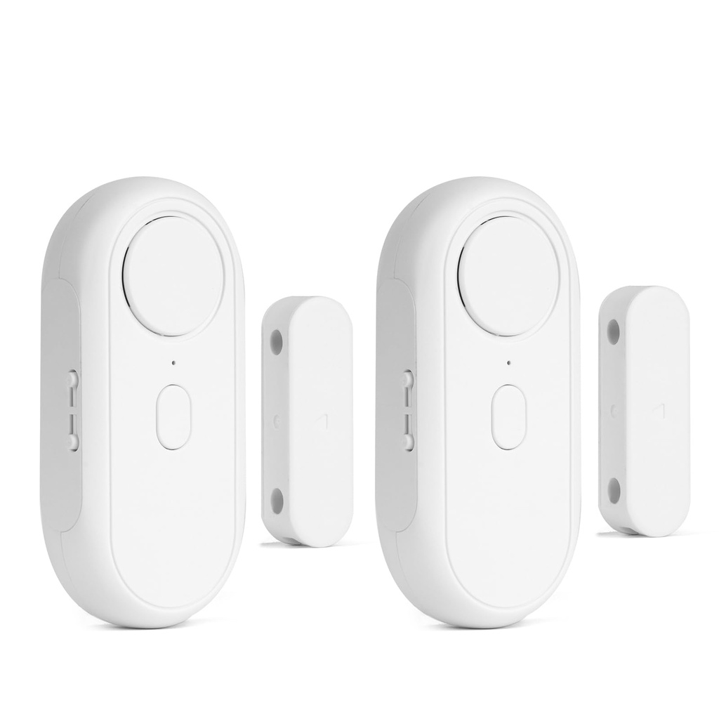 Adiwo Wireless Door and Window Alarm Sensor, 2 Pack Magnetic Window Door Burglar Alarm, 125DB