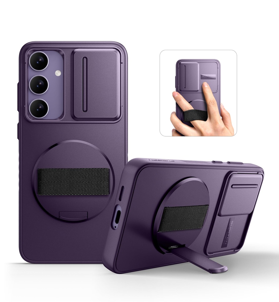 SURITCH Compatible with Samsung Galaxy S24 Case with 360° Rotatable Hand Strap Phone Grip