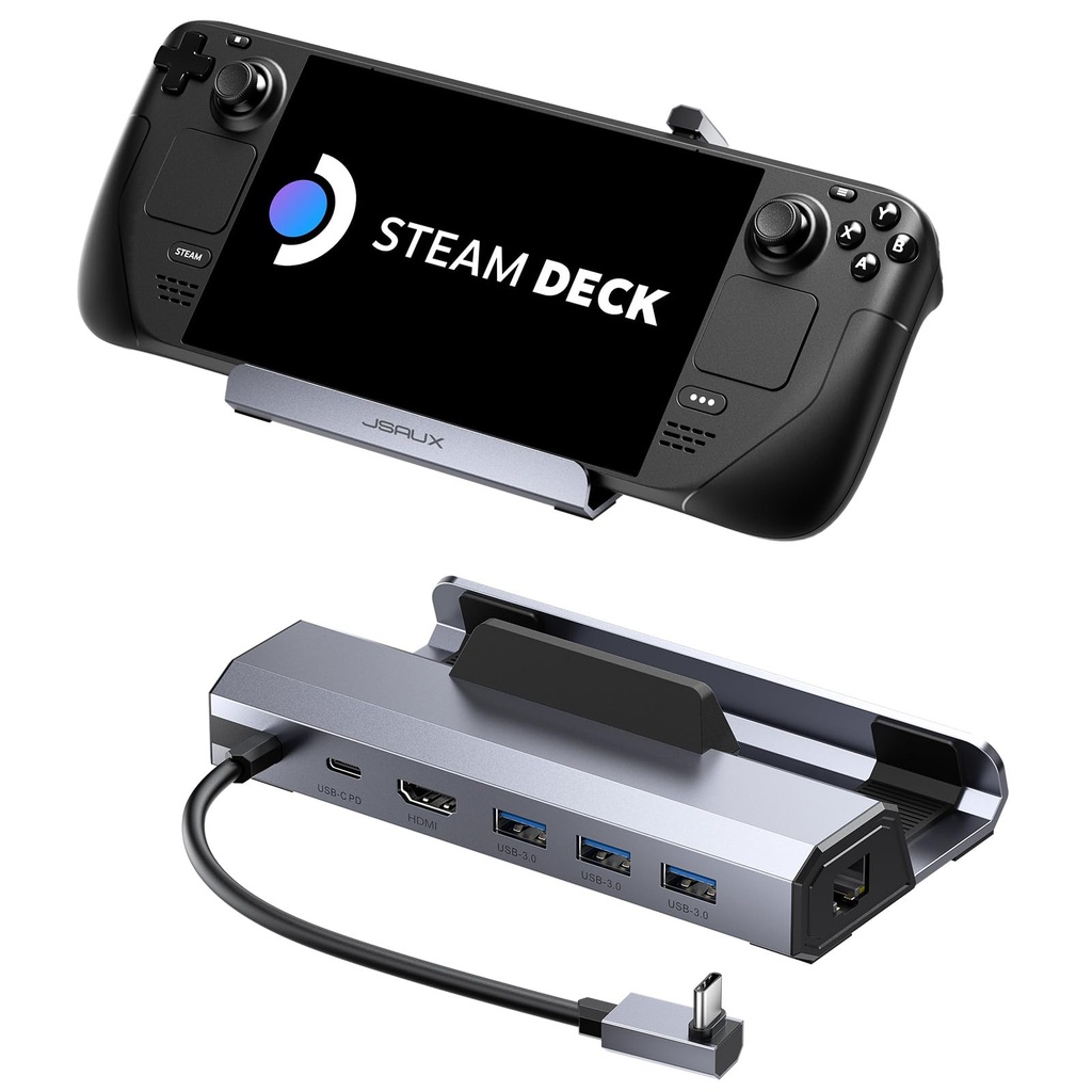JSAUX Steam Deck Dock 4K@120Hz (6-in-1), Docking Station for Steam Deck OLED/ROG Ally X/