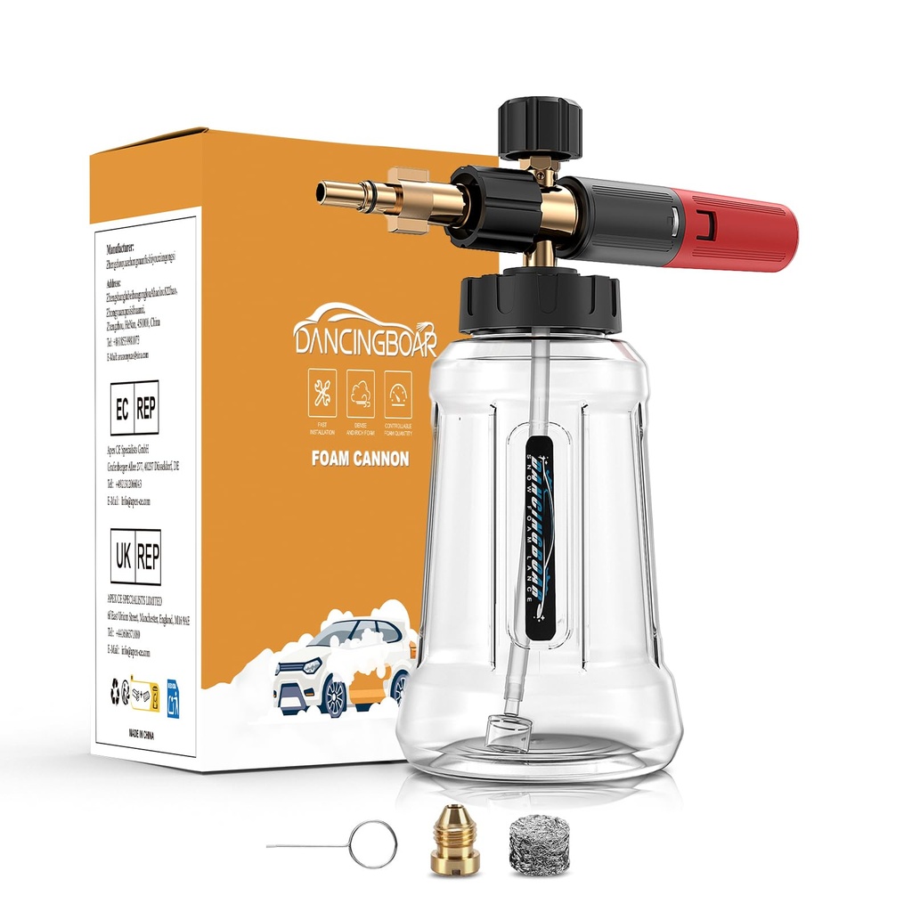 Dancingboar Snow Foam Lance Cannon Bottle for Bosch 110/120/125 Aquatak Black & Decker AR B