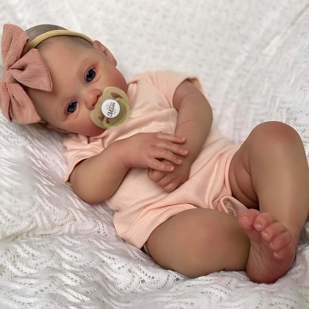 JIZHI Reborn Babies Dolls 17 Inch Realistic Newborn Girl Lifelike Doll Open Eyes Real Lookin