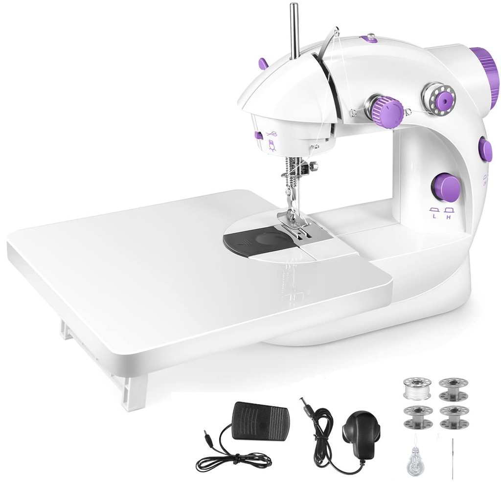 Portable Sewing Machine with Sewing Kit & Extension Table - Mini Household Sewing Machine,