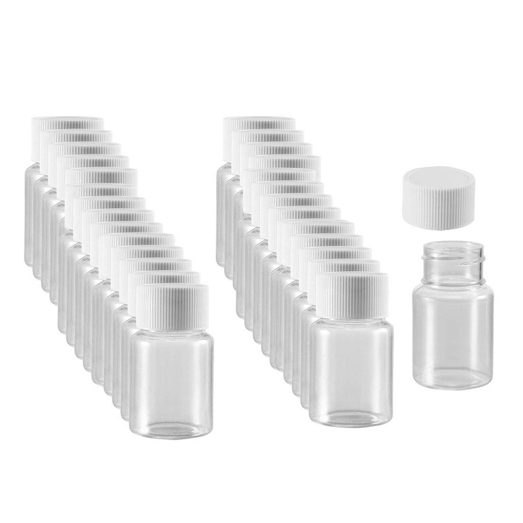 sourcing map Plastic Lab Chemical Reagent Bottle 30ml/1oz Wide Mouth Sample Sealing Liquid S