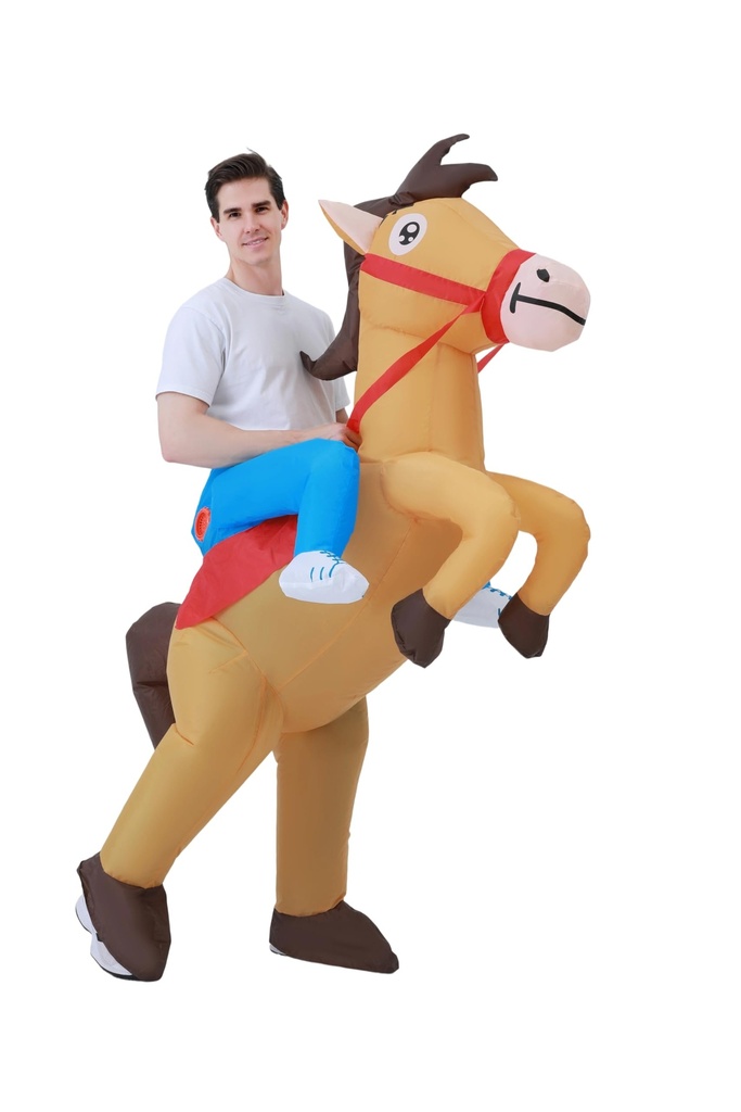BESTSIGHT Inflatable Horse Costume Adult Inflatable cowboy Costumes Adult Size Ride On Blow