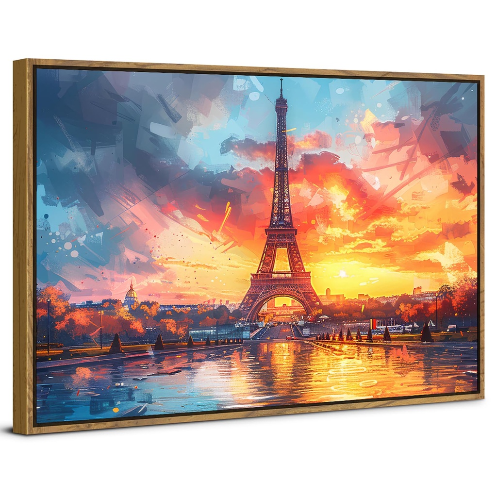 Paris Wall Art Watercolor Eiffel Tower Landscape Wall Decor Abstract France City Scenery