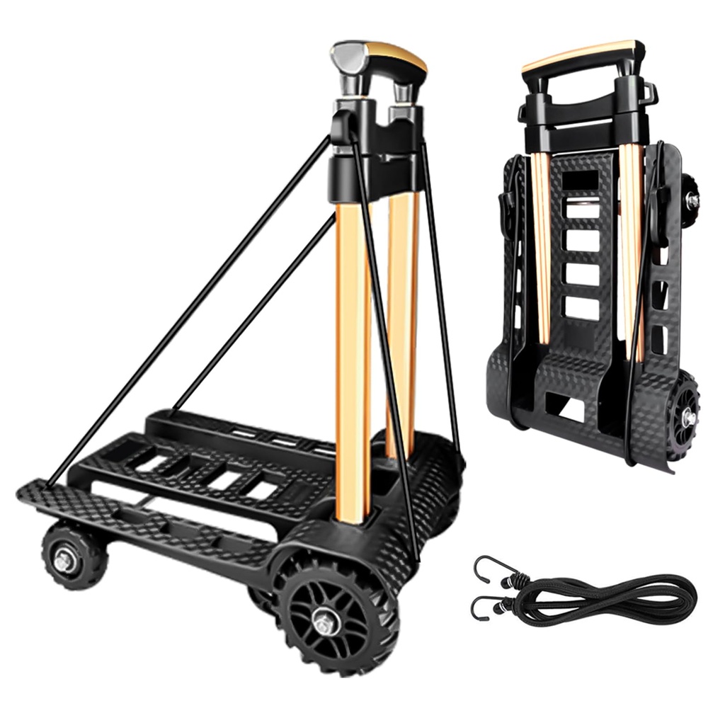 Folding Hand Truck, Wear-Resistant Noiseless 360??Rotate 7 Wheels 245KG/540LBS Capacity