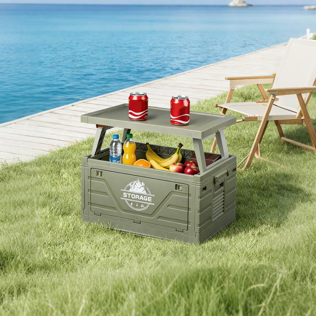 SH-RuiDu Foldable Camping Storage Box, Collapsible Plastic Cargo Storage Crate Food Fruit