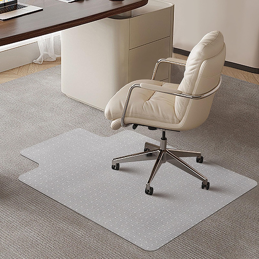 SHAREWIN Office Chair Mat for Carpeted Floors, 120x90 cm with Lip Heavy Duty Anti-Slip