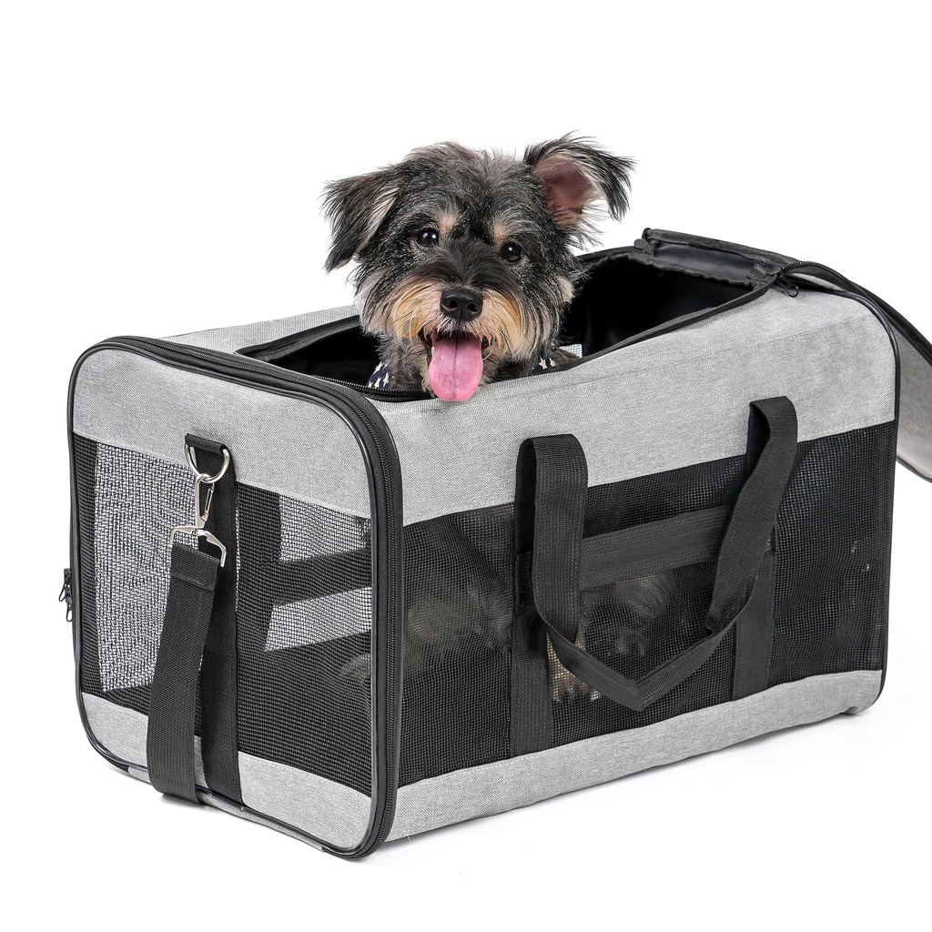 Conlun Dog Carrier Soft Sided, Large Cat Carrier with Inner Safety Leash, Pet Transport Car