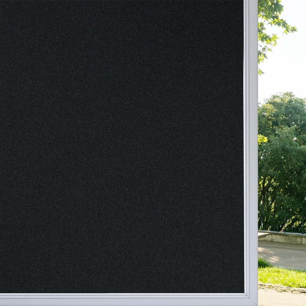 rabbitgoo Blackout Window Film, Black Out Window Film Privacy Day and Night, Blackout Glass
