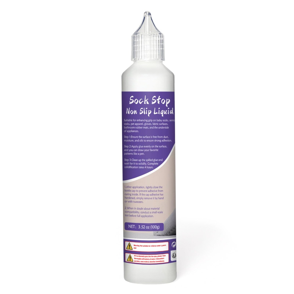 1DFAUL 100g Sock Stop Non Slip Glue Clear, Sock Anti Slip Adhesive Waterproof, Latex-Free,
