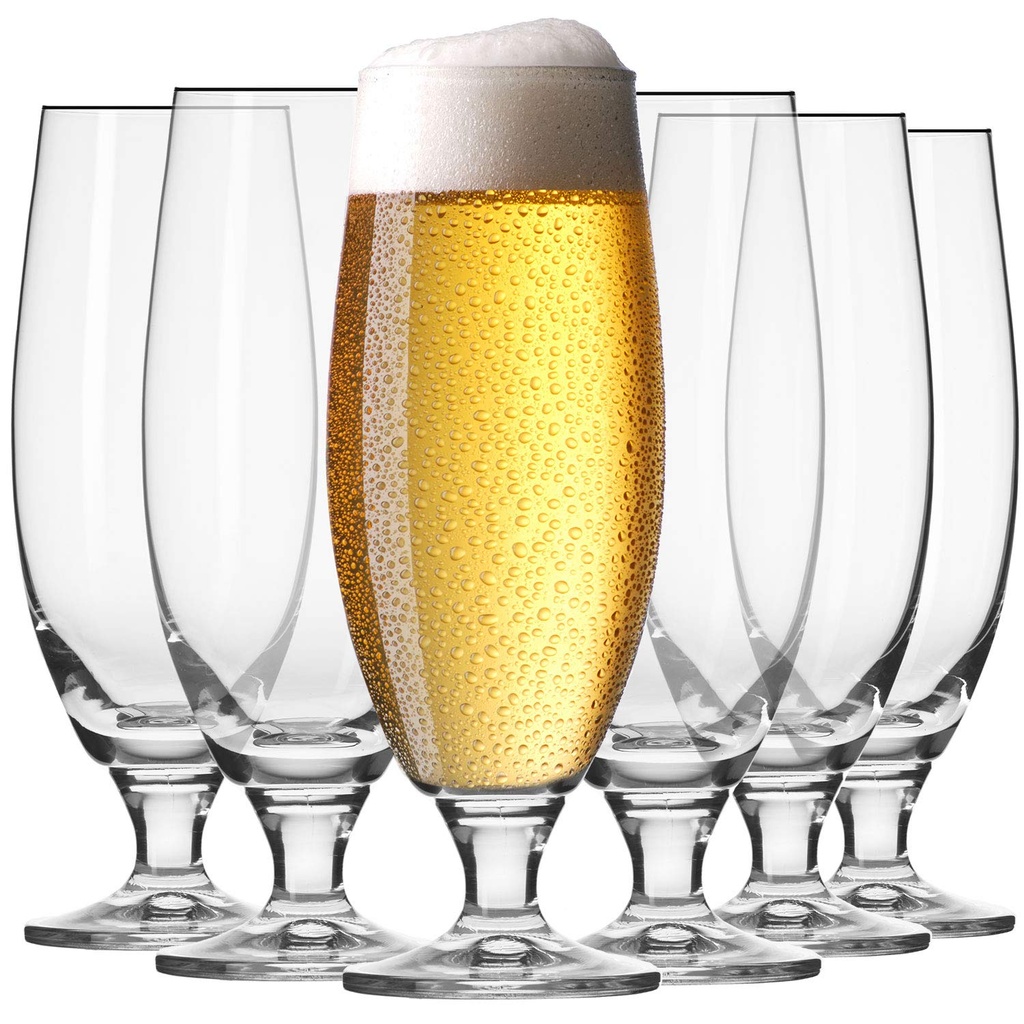 Krosno Goblet Craft Beer Glasses 0.5 Liter | Set of 6 | 500 ml | Elite Collection | Perfect