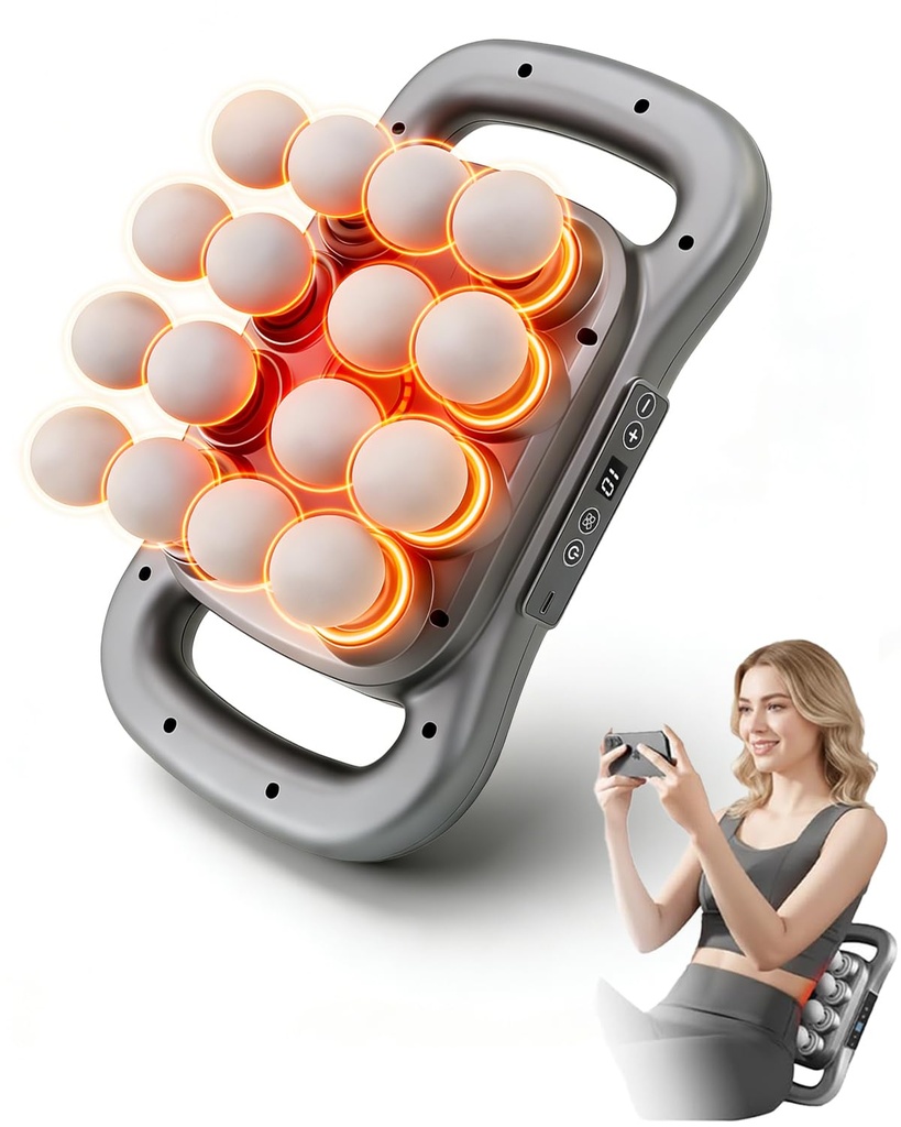 16 Head Massage Gun Set - Deep Tissue Percussion Massager with 9 Modes & Levels 