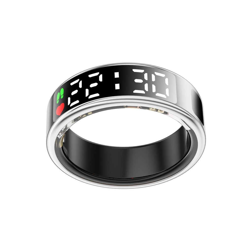 Hoorawwi Smart Ring for iPhone, IP68 Smart Ring for Women Men w/Sleep Heart Rate Blood Oxygen