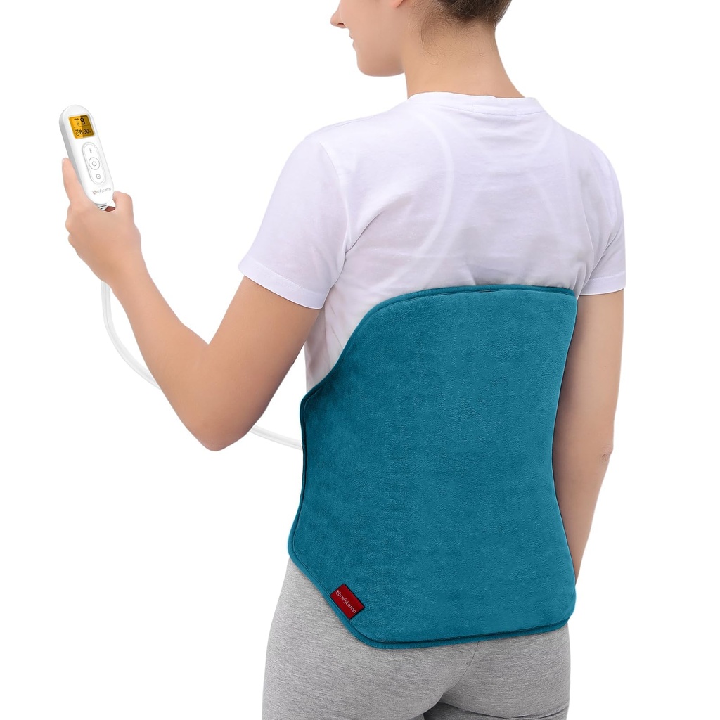 Comfytemp Upgraded XL Heat Pad for Back, Electric Back Heated Pad Wrap with Strap, Heated 