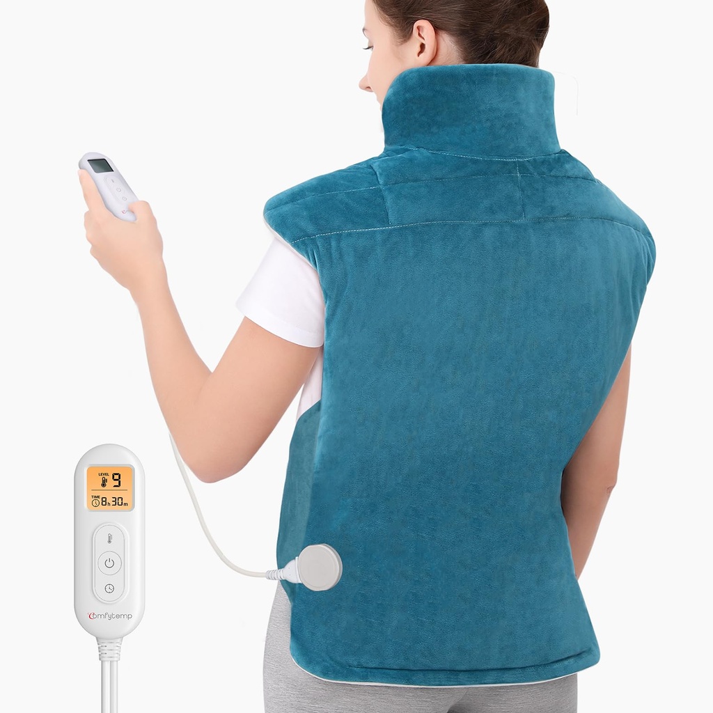 Comfytemp 53x85cm Electric Heating Pad for Back Neck and Shoulders, 2.4 lb Weighted Heated 