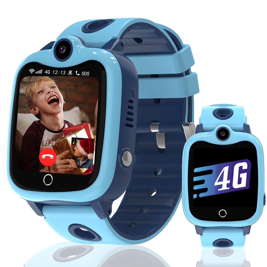 Ruopoem Kids Smart Watch Boys Girls, 4G Smart Watch for Kids Watch with Video Call GPS SOS V