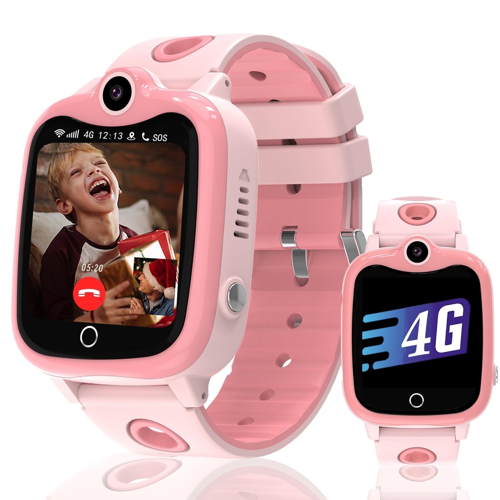 Ruopoem Kids Smart Watch Boys Girls, 4G Smart Watch for Kids Watch with Video Call GPS SOS V