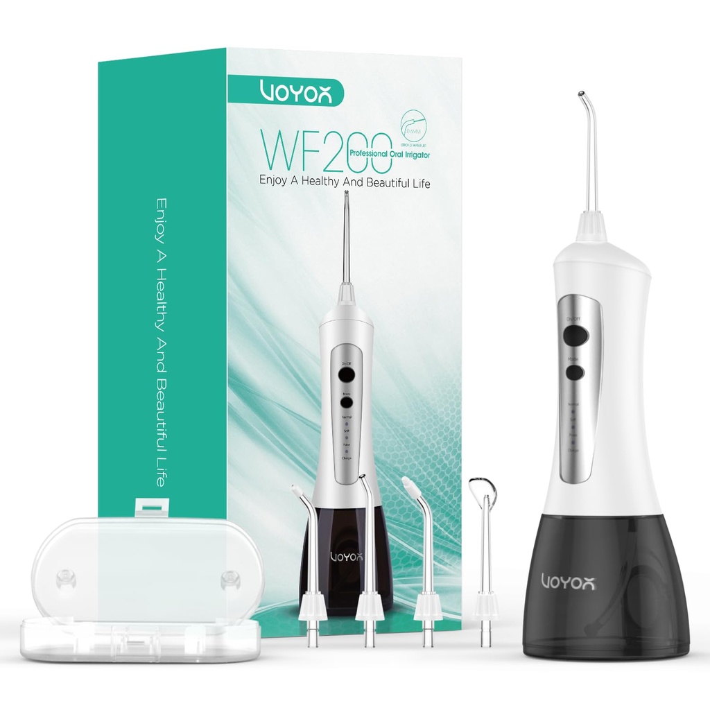 VOYOR Water Flosser for Teeth Cordless, Rechargeable Dental Oral Irrigator Plaque Remover 