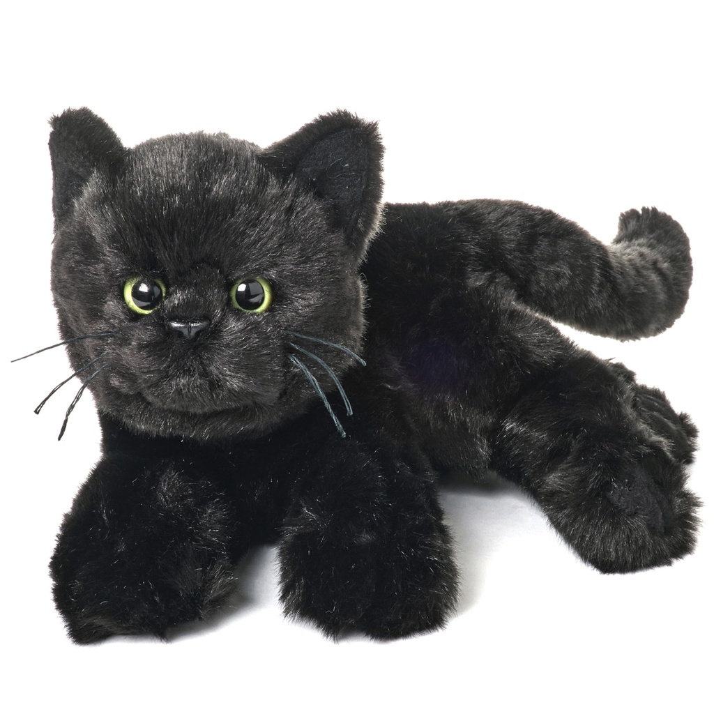 Bearington Jinx Cat 15 Inch Black Cat Plush - Black Cat Stuffed Animal - Realistic Cat 