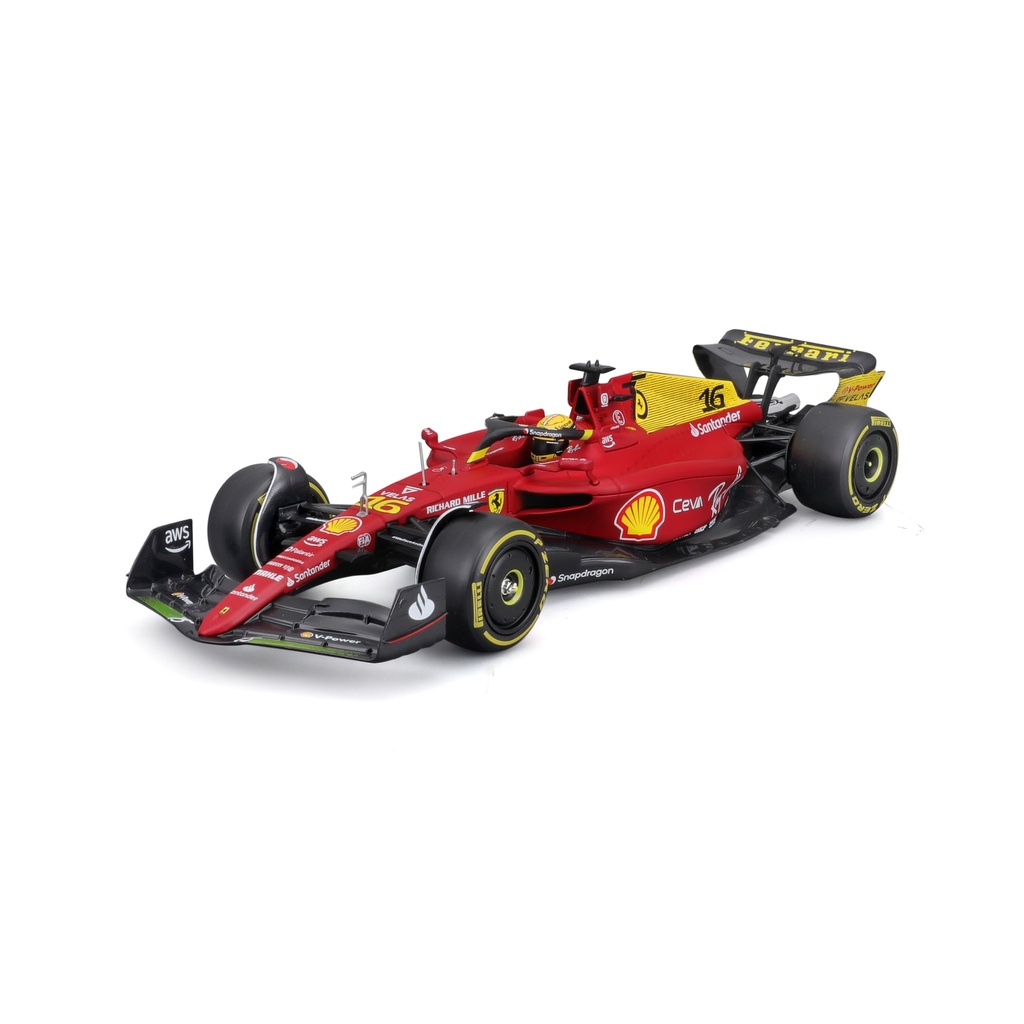 Bburago Formula 1 FERRARI F1-75 LECLERC MONZA 1:24 Scale Die-Cast Collectible Race Car - 75t