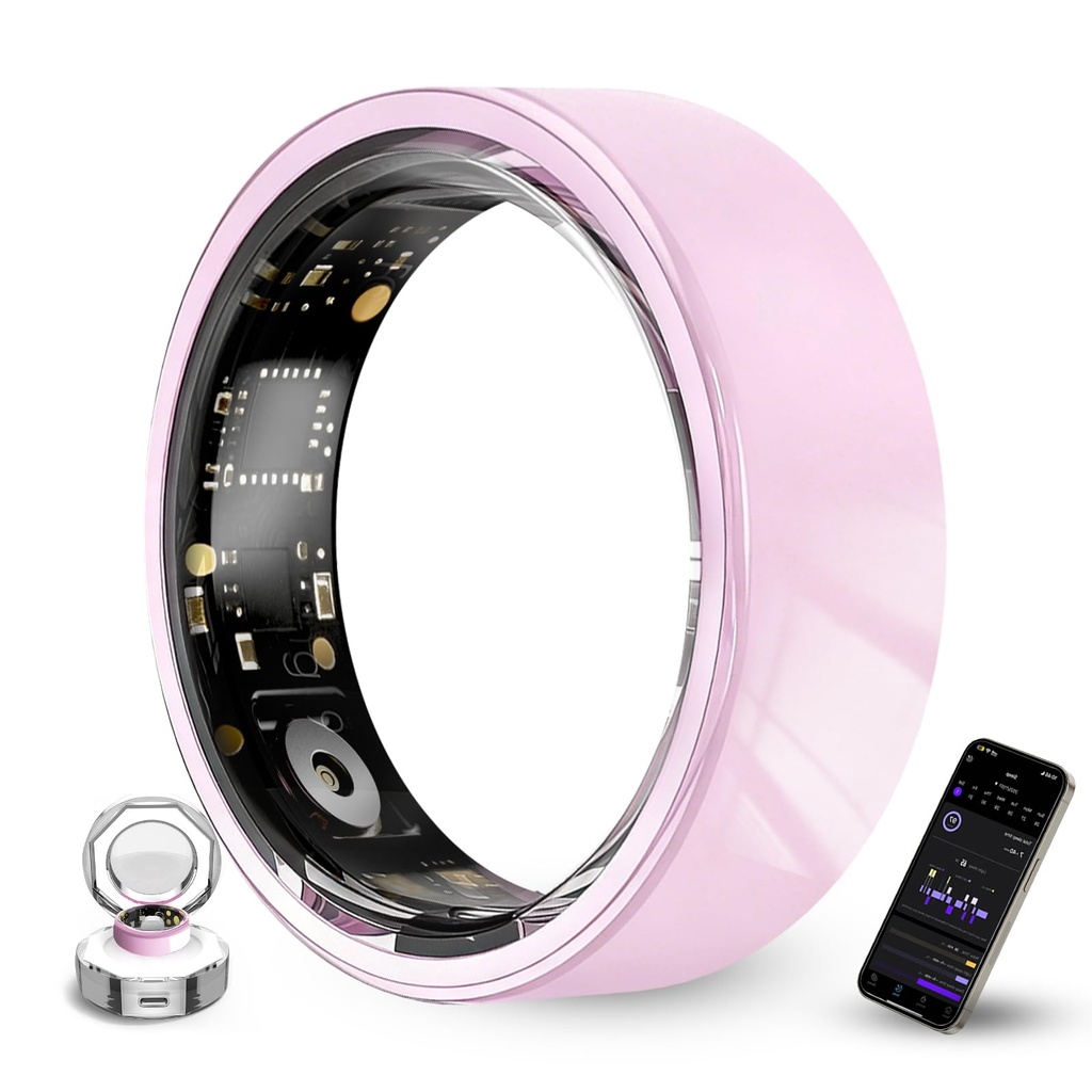 Govllfoz Ceramic Ring,Smart Ring for Women, Auto Exercise Recognition,Gesture Control,Fitnes
