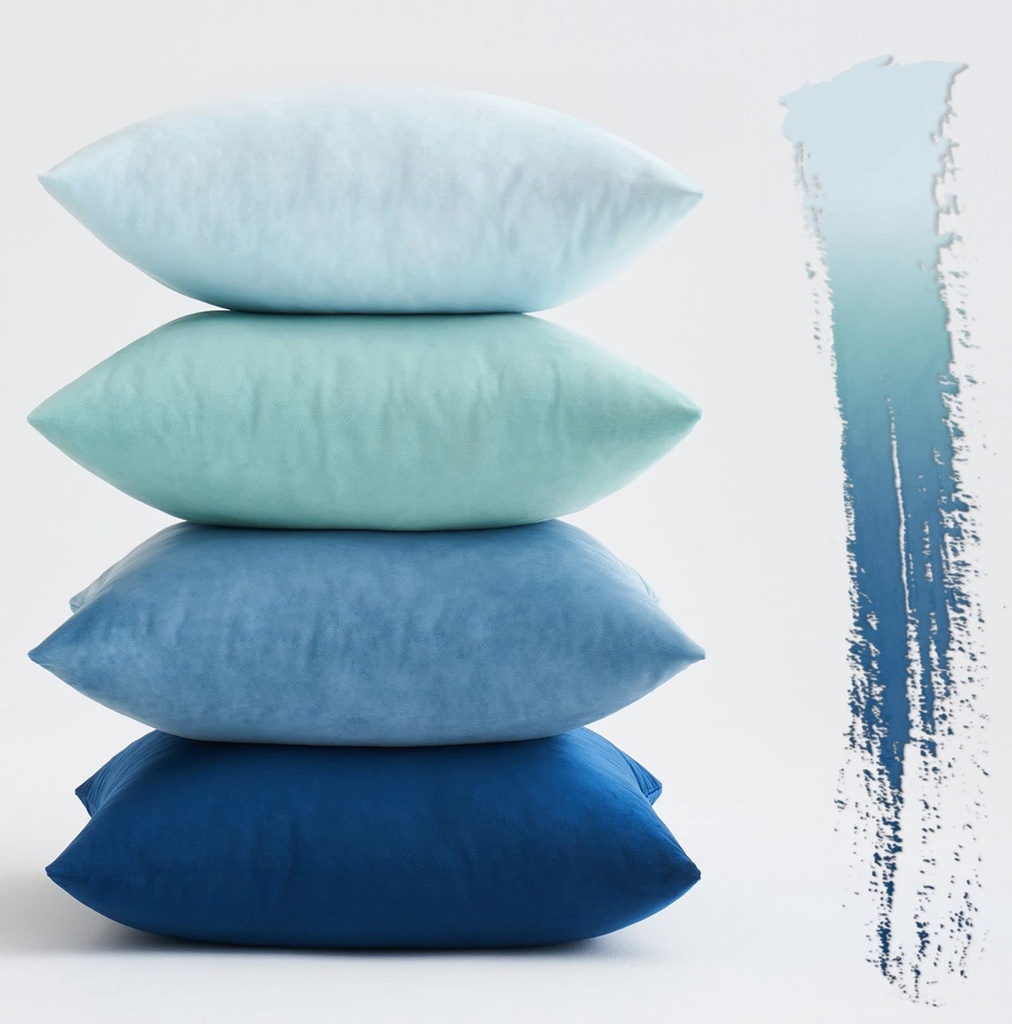 MIULEE Set of 4 Cushions 4 Pack Cushion Covers Throw Pillow 18x18 inch 50x50 cm Navy Blue 