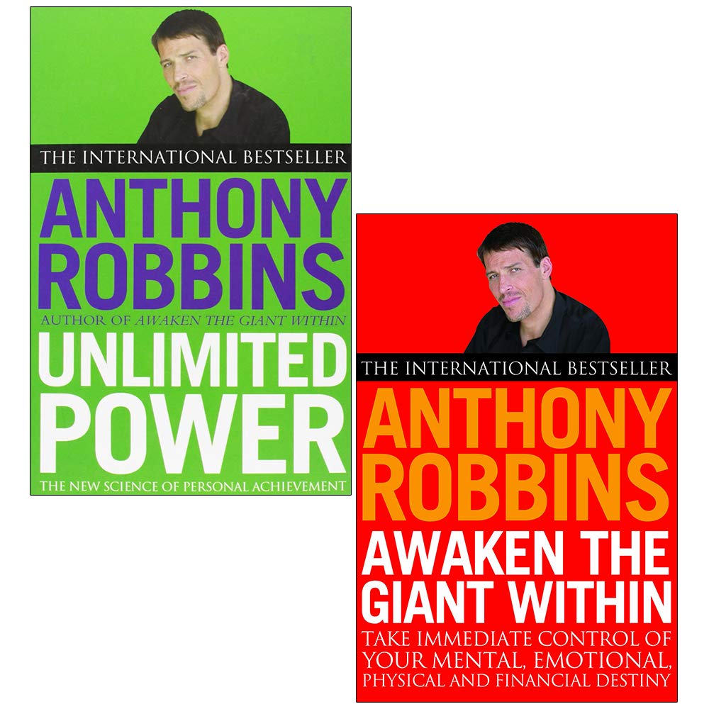 Tony Robins 2 Books Collection Set (Awaken The Giant Within & Unlimited Power