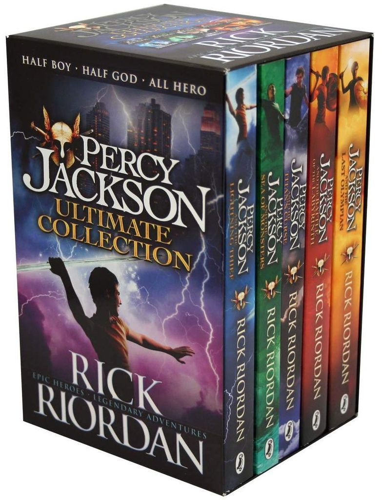 Percy Jackson & The Olympians 5 Children Books Collection Box Set (The lightning thief, Sea of monsters, The titans curse, Battle of the labyrinth & the last Olympian)