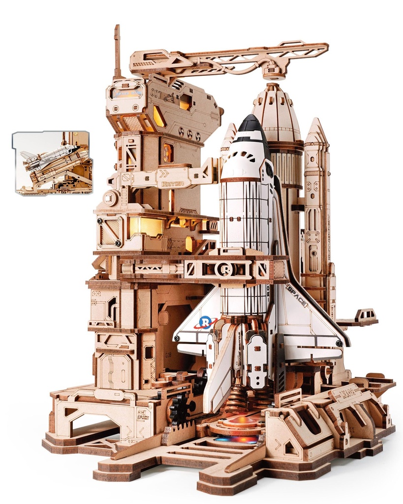 ROKR 3D Puzzle Space Shuttle Wooden Puzzle, Wooden Model Kits for Adults Model Building Kits