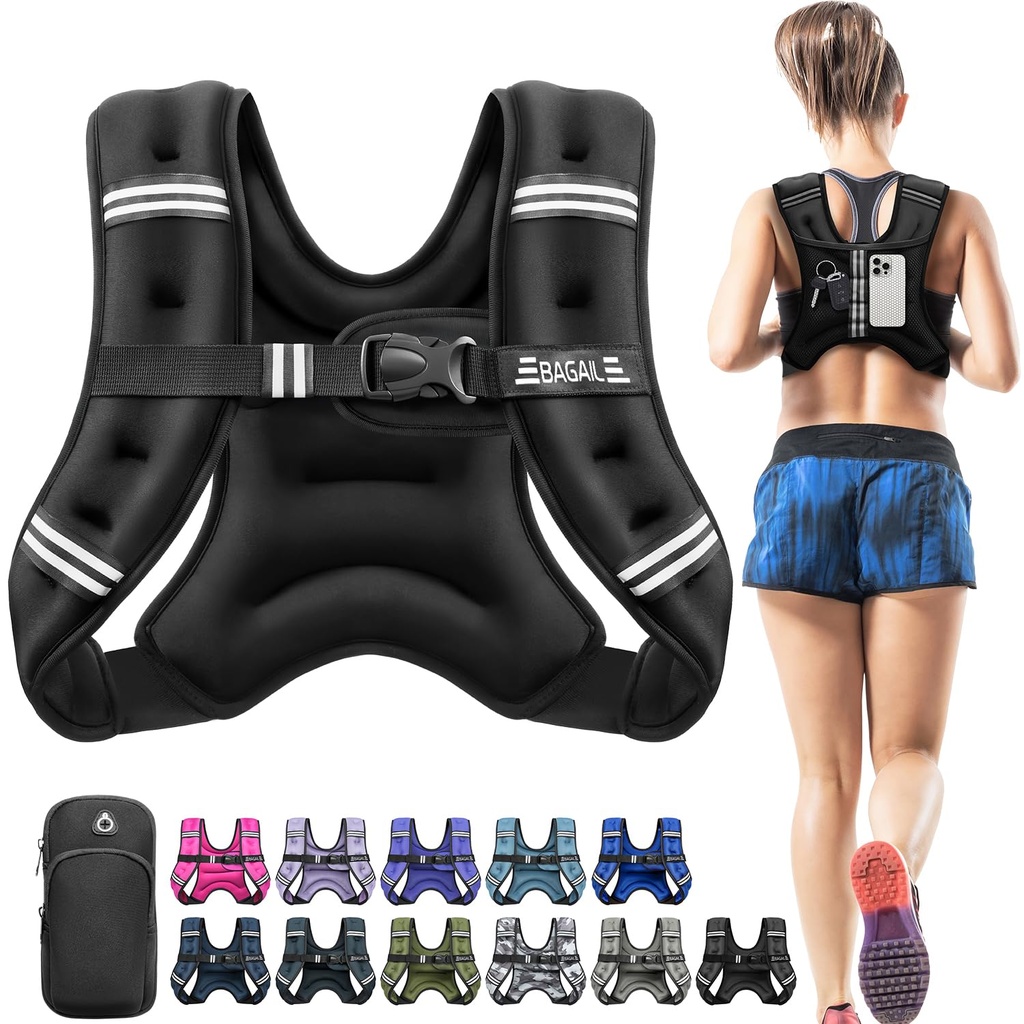 BAGAIL Weighted Vest for Strength Training, Bust Size Adjustable, Convenient Pocket,