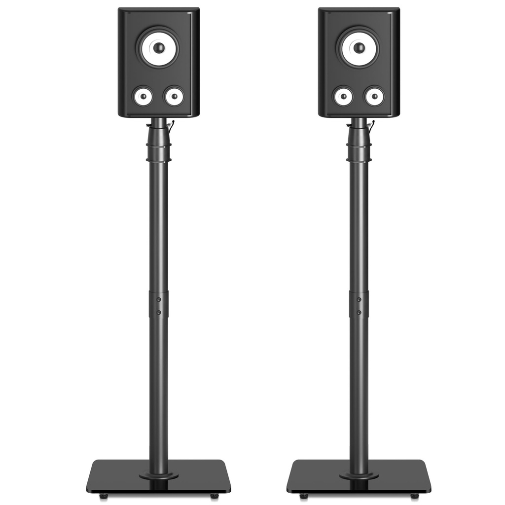 suptek Heavy-Duty Floor Standing Speaker Stands Pair | Anti-Tip Rear Surround Sound Stands 
