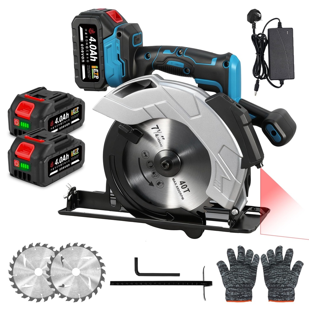 Cordless Circular Saws Battery Circular Saw - 7.3IN Laser Guidance Brusless Circular Saw Cut