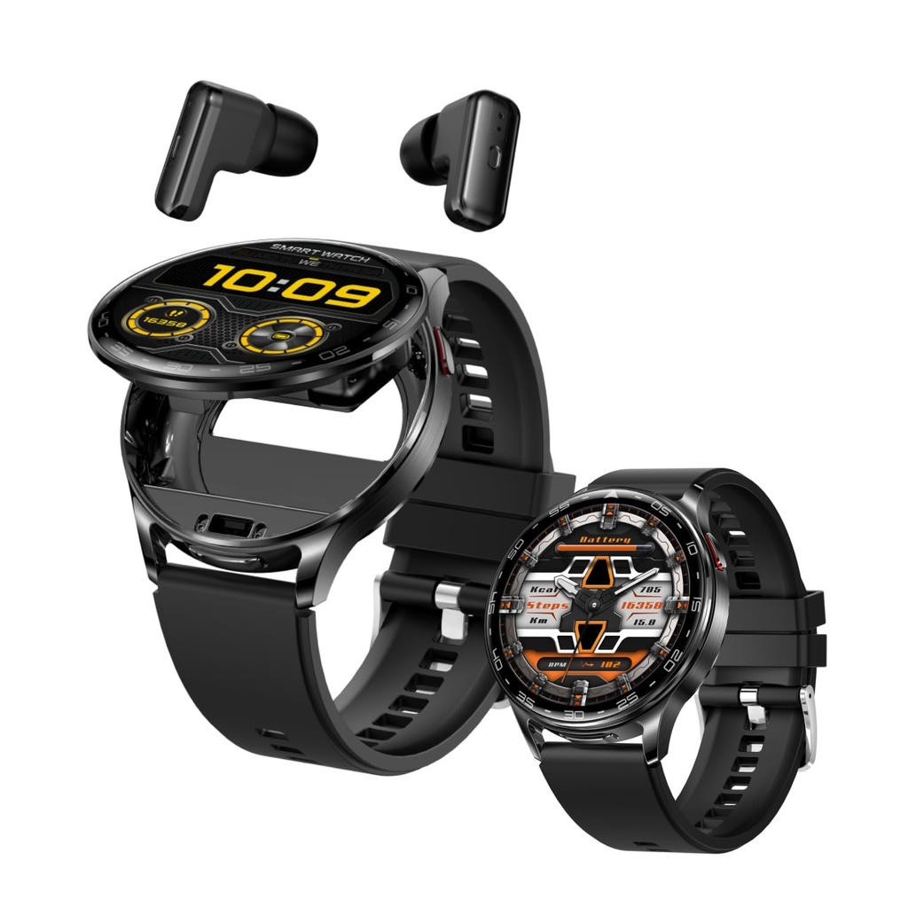 Rainbuvvy Smart Watch for Women Men, Smart Watch and Earbuds Set,1.39 Inch Ultra-Clear Scree