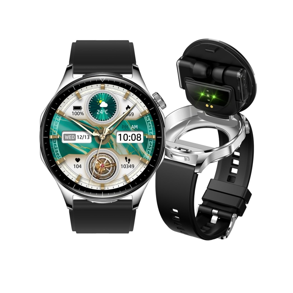 Rainbuvvy Smart Watch with Earbuds, Fitness Watch for Men Women, Sports Earbuds, Heart Rate