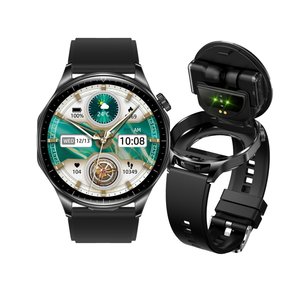 Rainbuvvy Smart Watch with Earbuds, Fitness Watch for Men Women, Sports Earbuds, Heart Rate