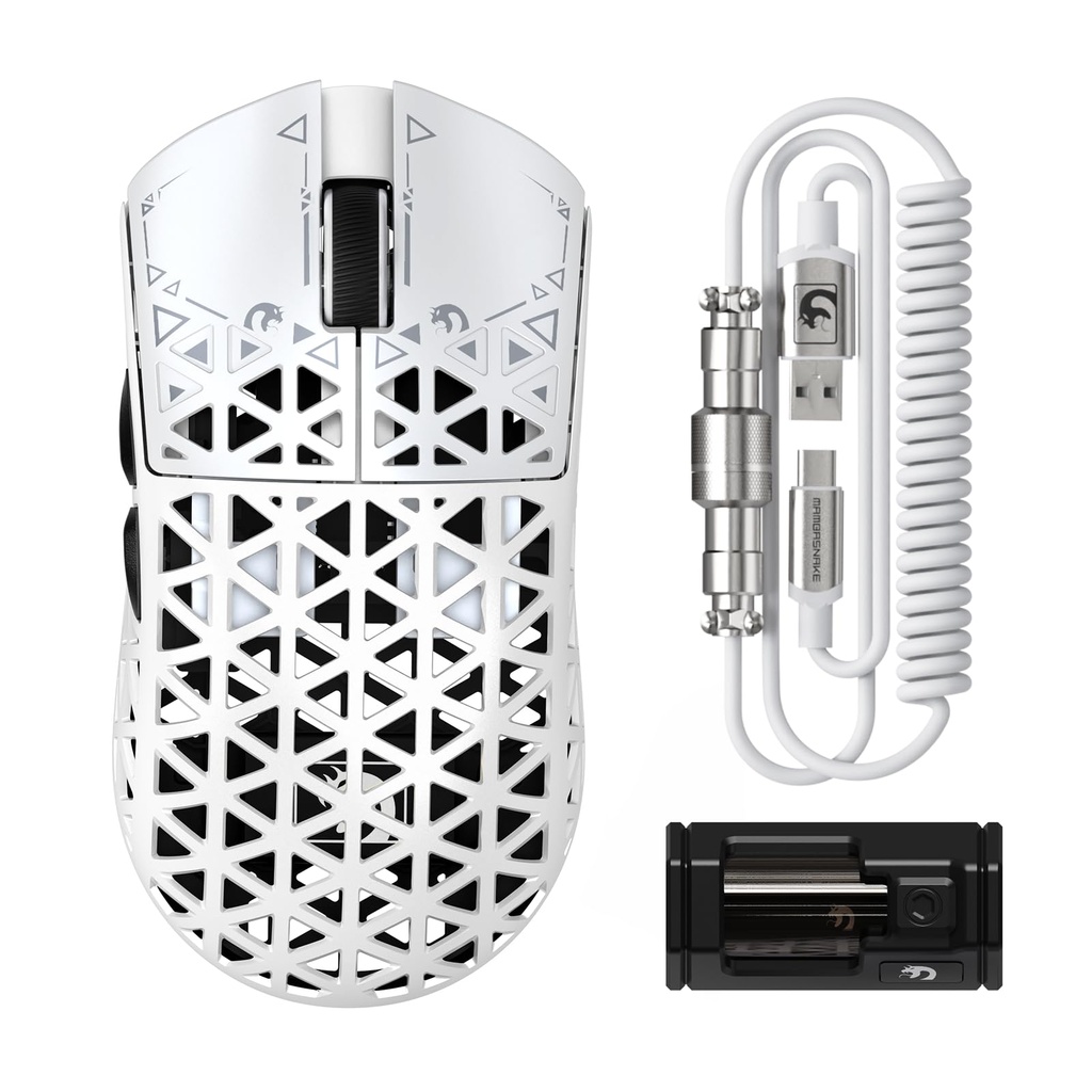 MAMBASNAKE M5 Ultra Carbon Fiber 8000Hz Wireless Gaming Mouse, 39g SUPERLIGHT, 42000DPI, PAW