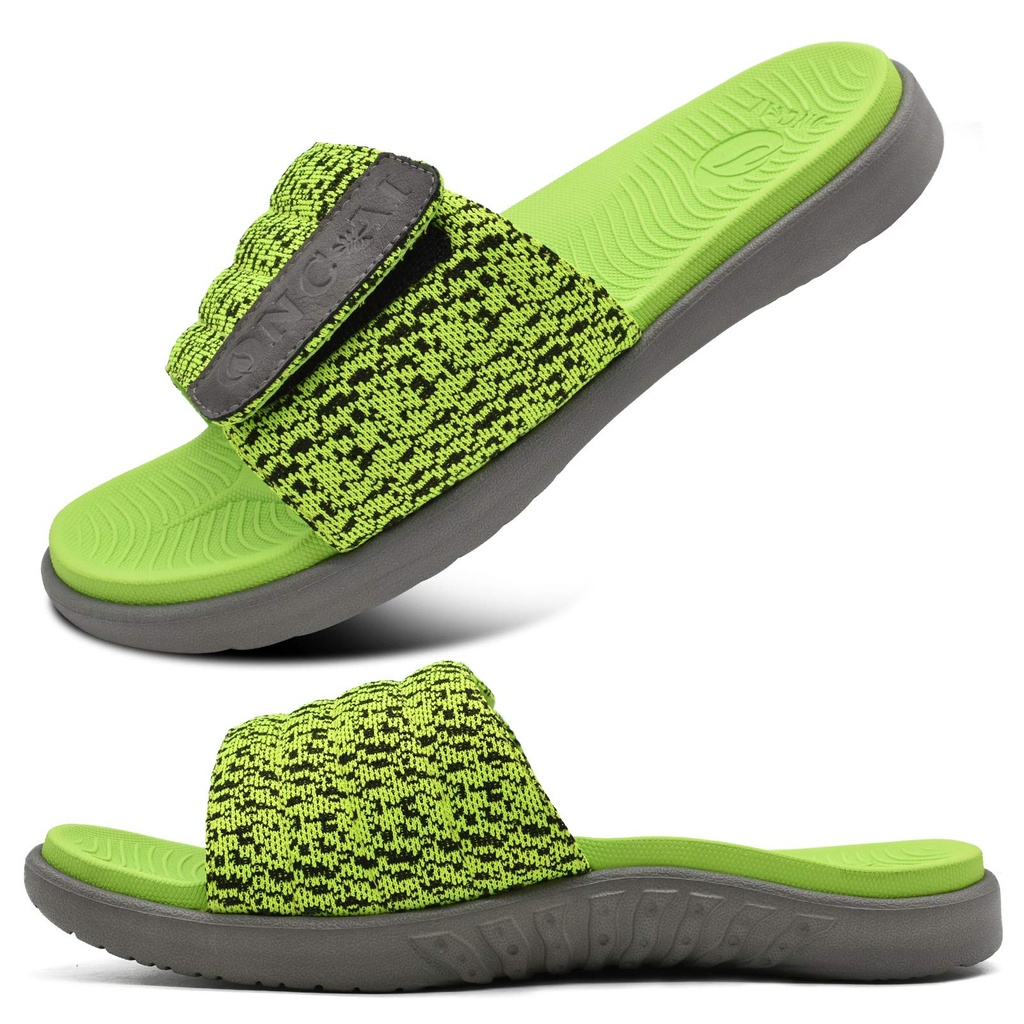 ONCAI Mens Sandals, Arch Support Sport Slides Open Toe Adjustable Straps Orthotic Cushioned