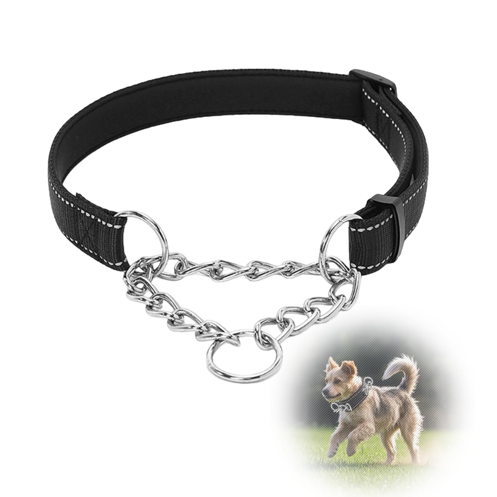 Adjustable Dog Collar,With Reflective Strap And Durable Chain, Suitable Collar For Small Do