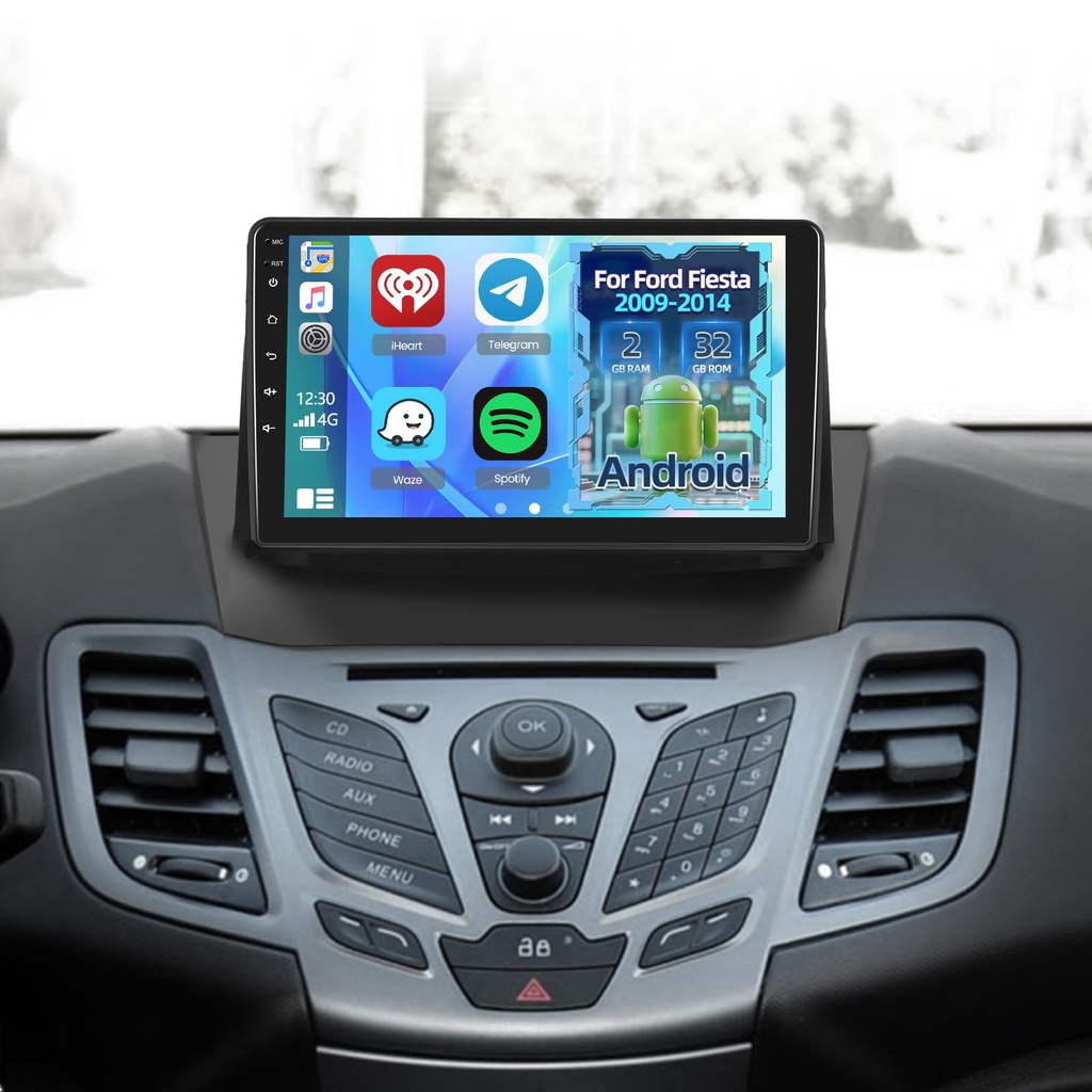 2G+32G Car Radio for Ford Fiesta 2009-2014, 9 inch Android Touch Screen Stereo