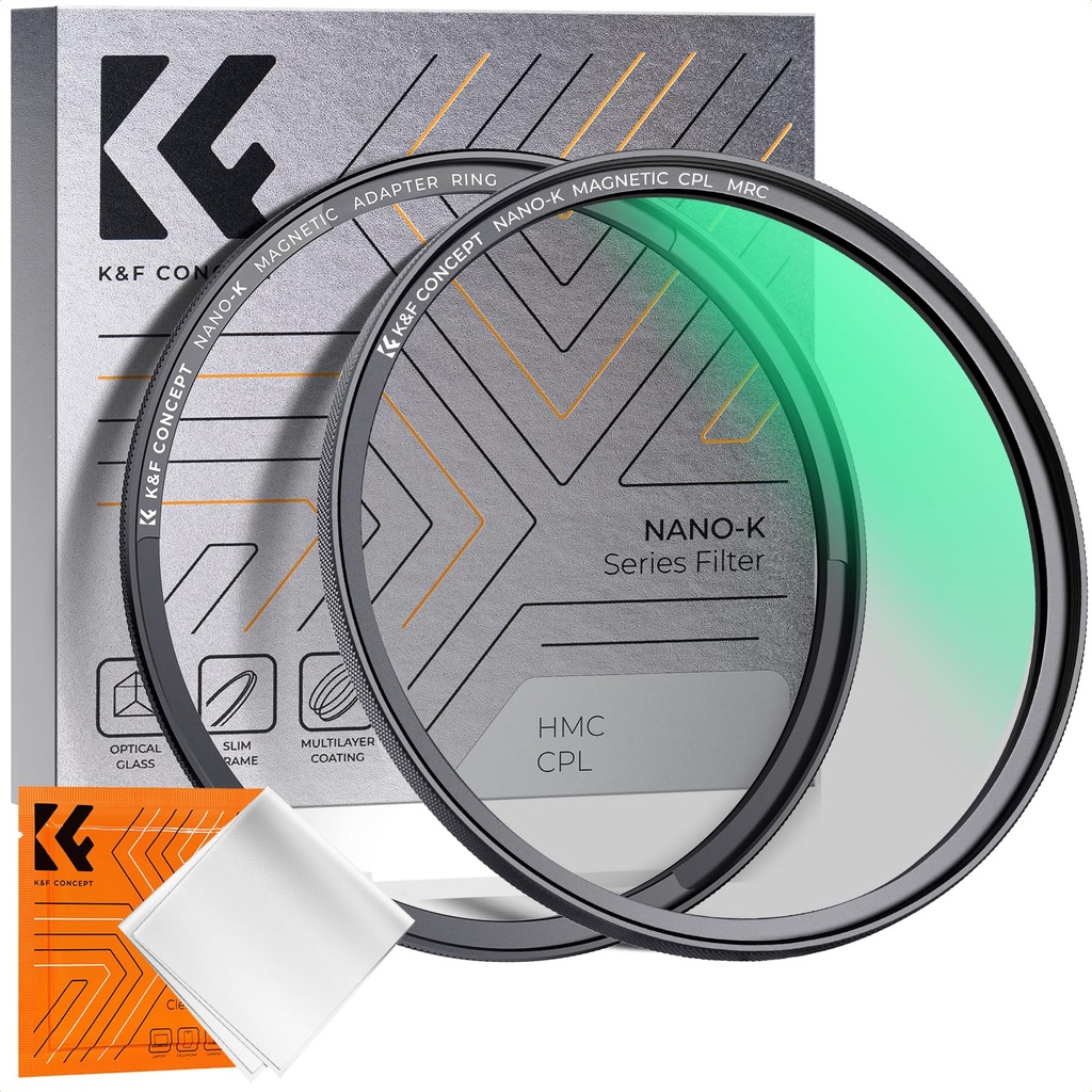 K&F CONCEPT 58MM Magnetic Polarising Filter Circular Polarizing CPL, Ultra Slim, Japan Optic