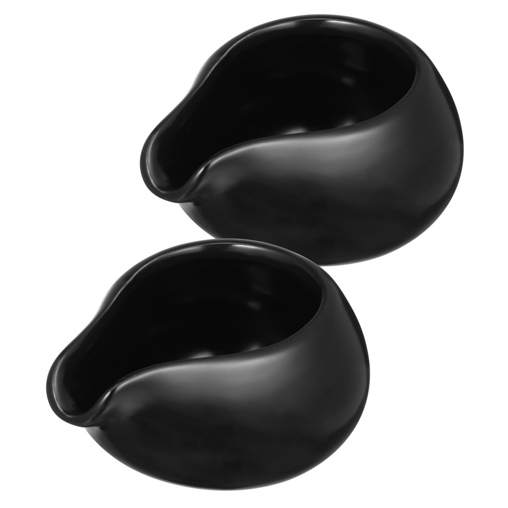 NOLITOY 2Pcs Ceramic Milk Jugs Sauce Jugs with Diversion Port Design Easy to Clean for Milk