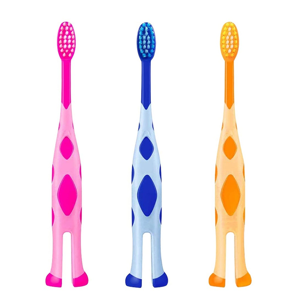 ZKSMNB Kid™s Toothbrush, Manual Toothbrush with Extra Soft Bristles and Standing Base,
