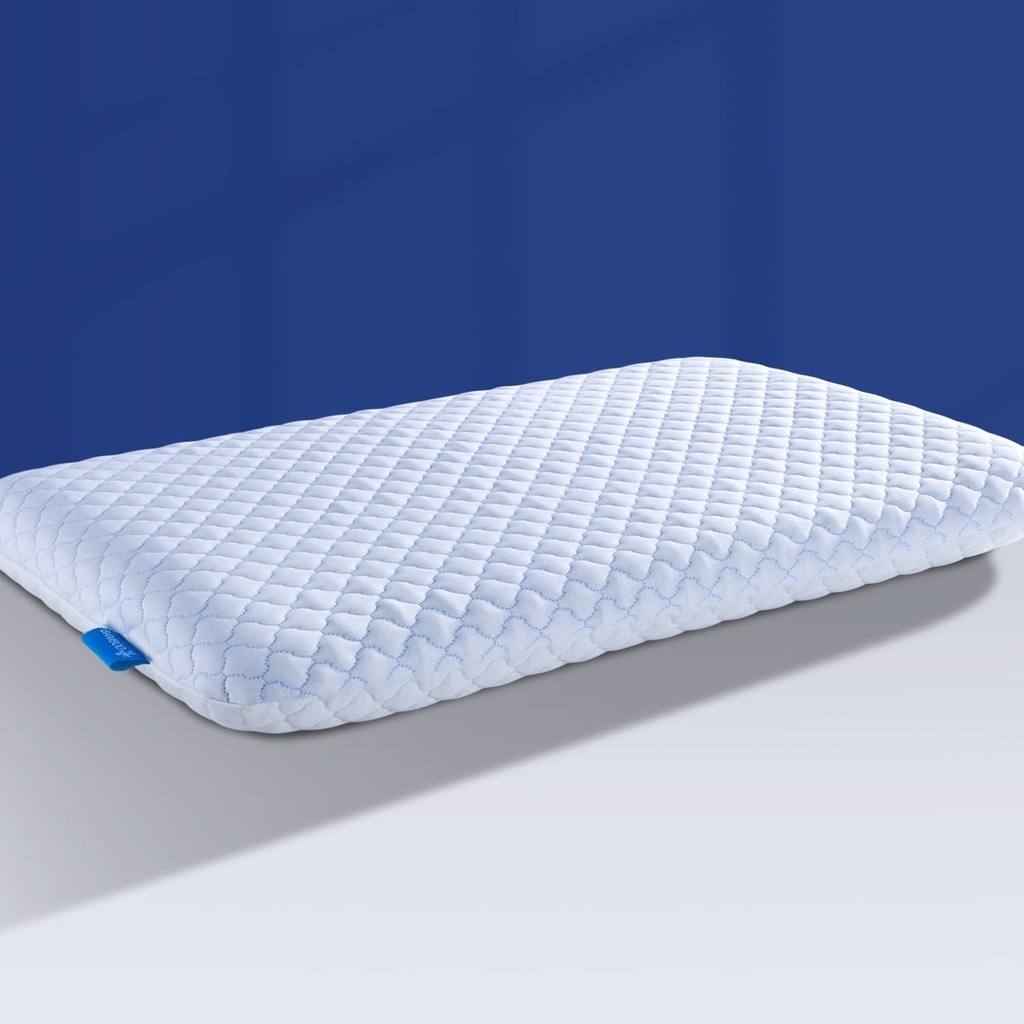 Thin Flat Pillows for Sleeping, Cooling Gel Infused Memory Foam Pillow 2.75 inch Height