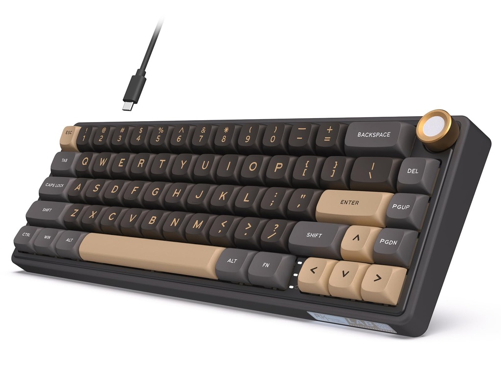 RK ROYAL KLUDGE R65 Wired Gaming Keyboard with Knob, 60% Percent QMK/VIA US Layout RGB
