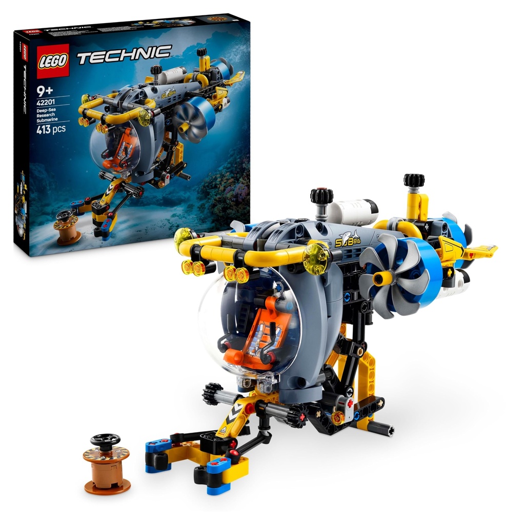 LEGO Technic Deep-Sea Research Submarine Toy - Vehicle Set with Spinning propellers, Air tan