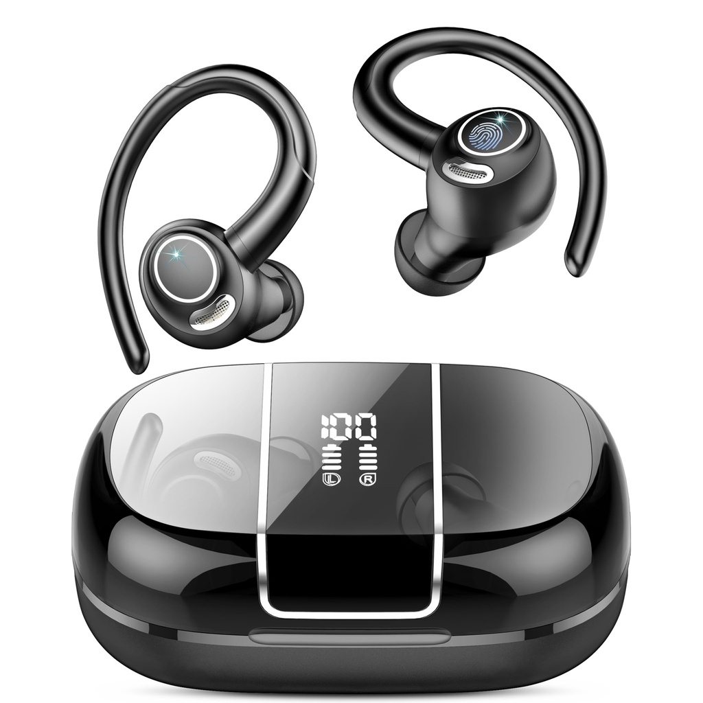 Wireless Earbuds Sport, 48H Bluetooth 5.3 Headphones with ENC Noise Canceling Mic, Wireless