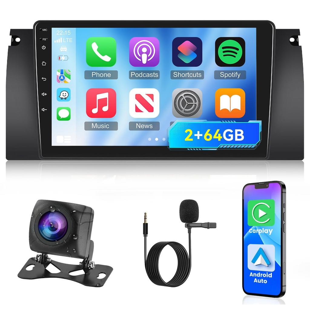 [2G+64G] Car Radio for BMW X5 E39 E53 M5 1999-2006, Android Touch Screen BMW 5 Series Car Pl
