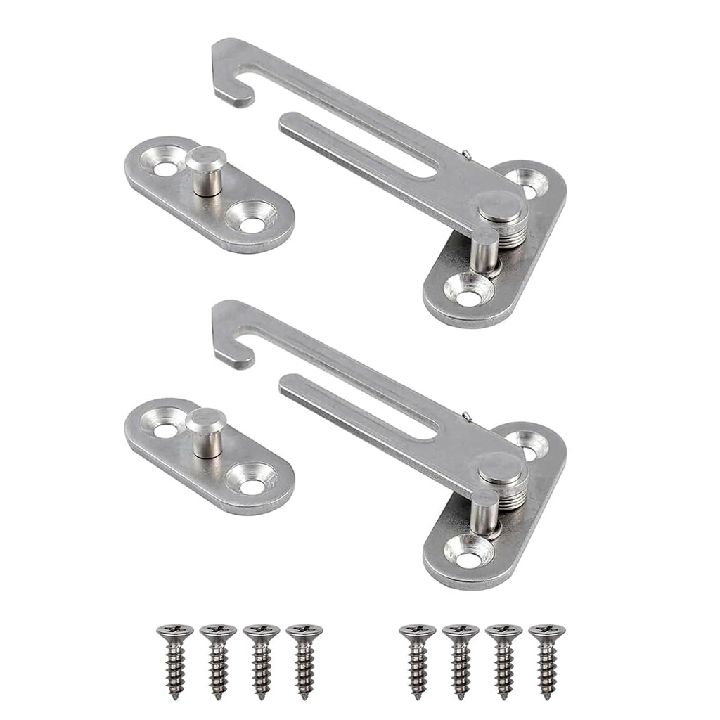 2 PCS Window Restrictor Locks - Window Restrictor Hook Window Security Lock Stainless Steel